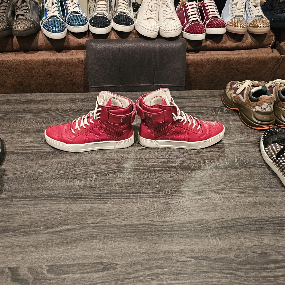 Red High-Top Gucci Sneakers